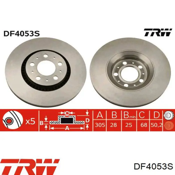 Купить DF4053S TRW Ротор тормозной