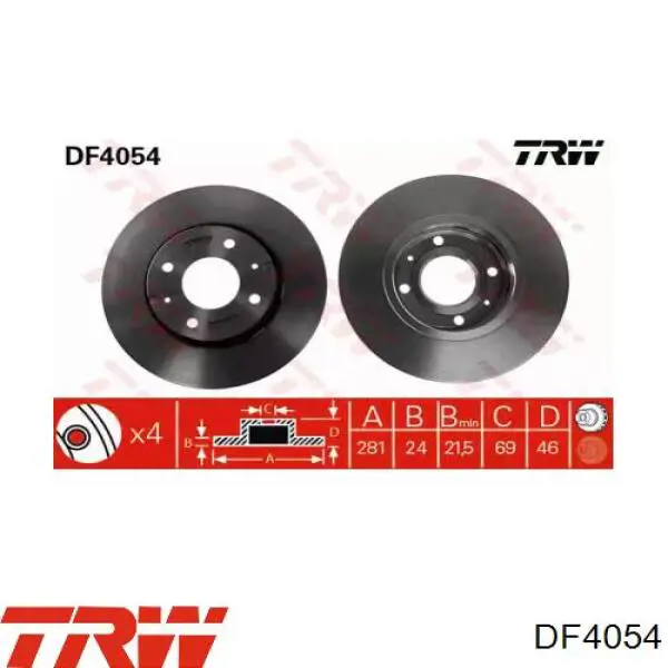 Купить DF4054 TRW Ротор тормозной