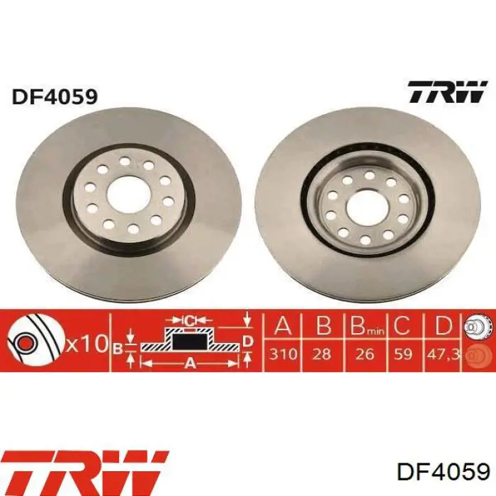DF685 Trusting диск тормозной передний