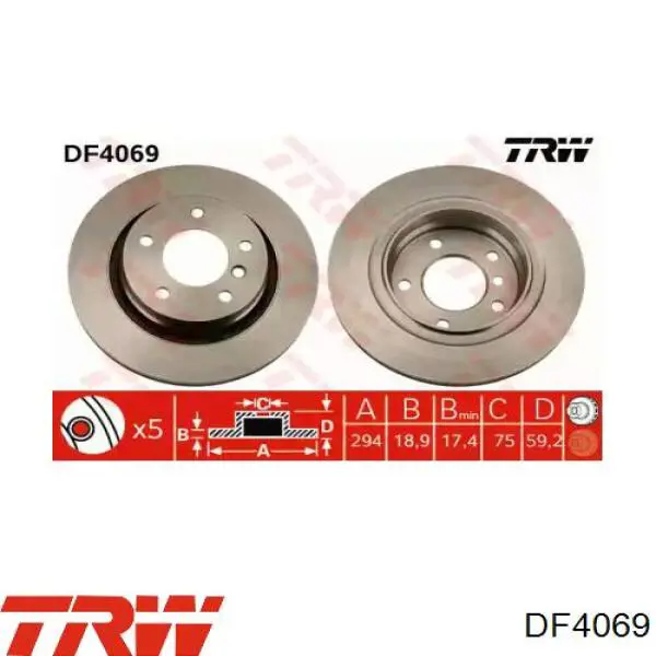 DF4069 TRW Дисковый тормоз
