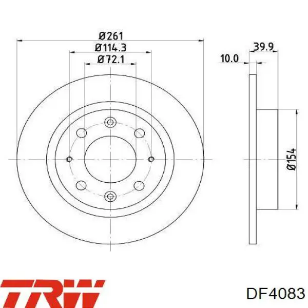 Купить DF4083 TRW Диск тормозной задний