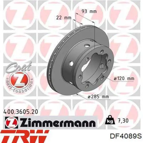 Задний тормозной диск TRW DF4089S цена, от 51.89 USD