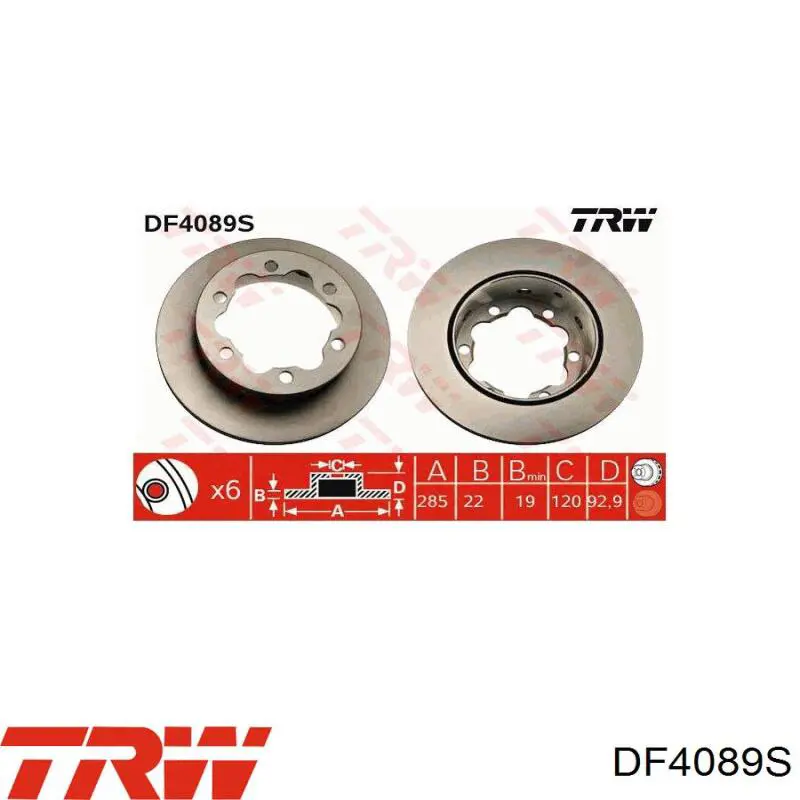Тормозные диски DF4089S TRW