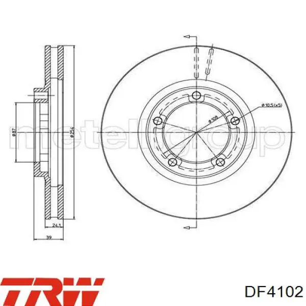 Передние тормозные диски DF4102 TRW