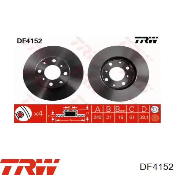 Купить DF4152 TRW Ротор тормозной