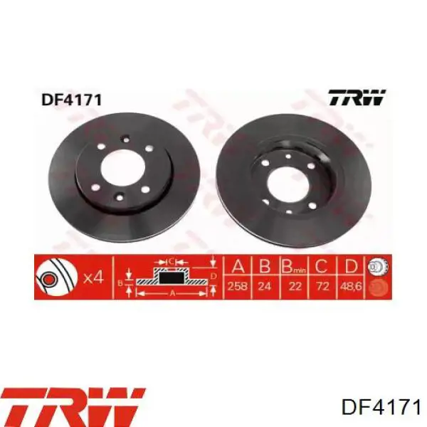 Купить DF4171 TRW Ротор тормозной