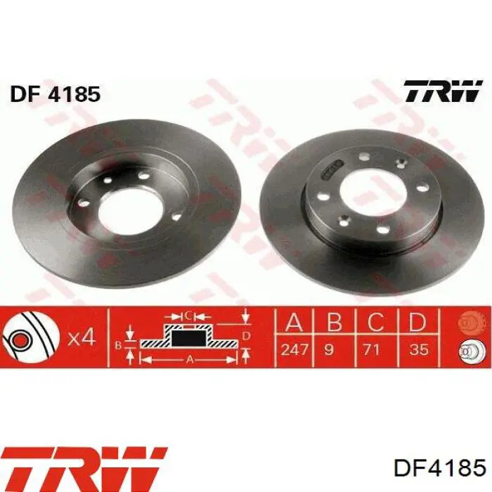Купить DF4185 TRW Диск тормозной задний