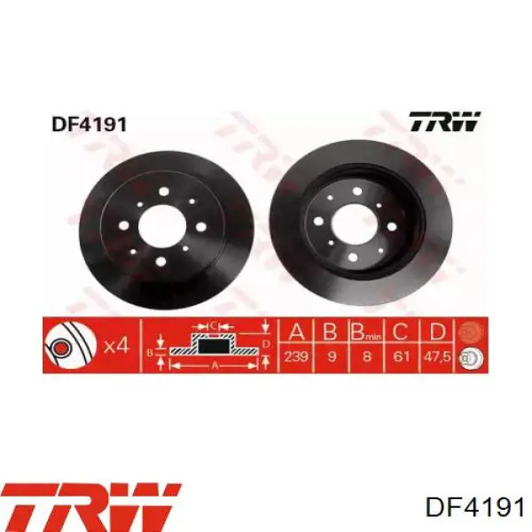 Тормозные диски DF4191 TRW