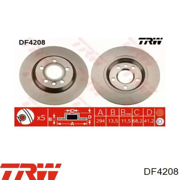 DF4208 TRW Дисковый тормоз