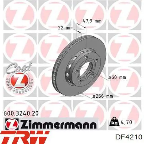 Тормозные диски DF4210 TRW