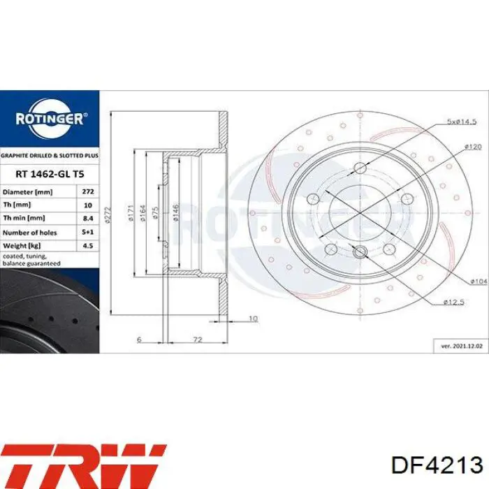 Задний тормозной диск Blue Print ADB114332 цена, от 35.25 USD