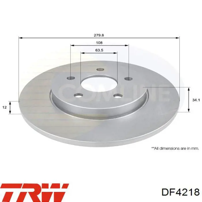 Задний дисковый тормоз TRW DF4218