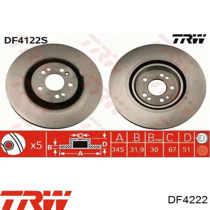 Купить DF4222 TRW Ротор тормозной