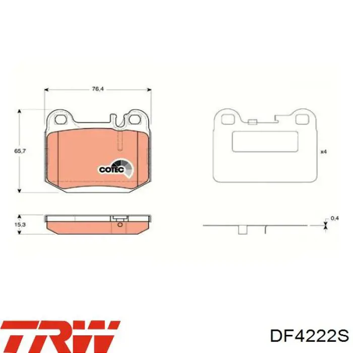 DF4222S TRW Диск тормозной передний