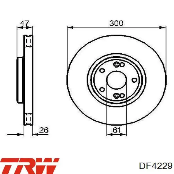 Купить DF4229 TRW Ротор тормозной