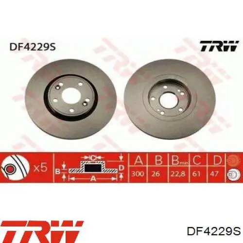 DF4229S TRW диск тормозной передний