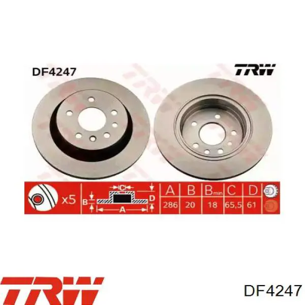 Задний дисковый тормоз TRW DF4247