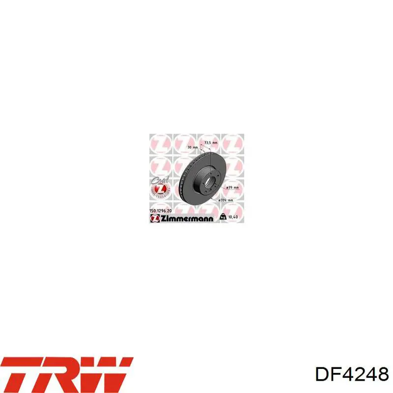 Передние тормозные диски DF4248 TRW
