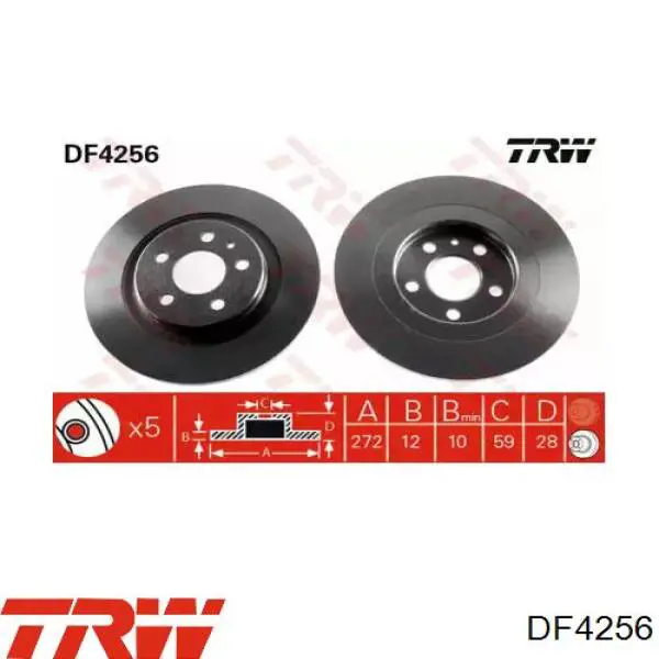 Задний тормозной диск TRW DF4256 цена, от 27.70 USD