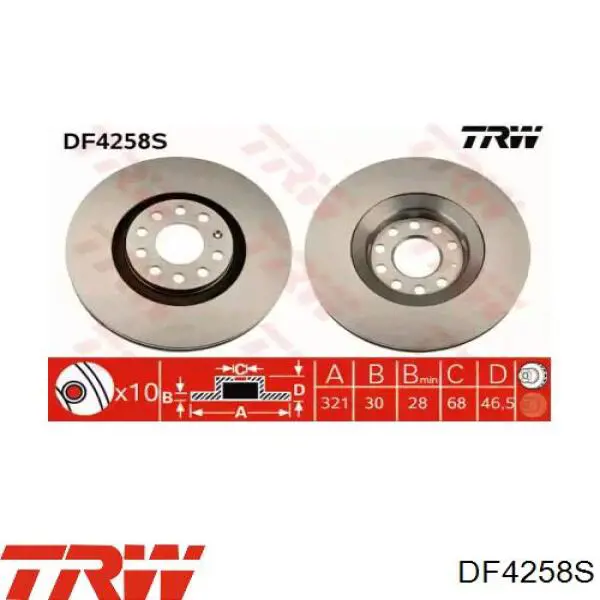 Купить DF4258S TRW Ротор тормозной