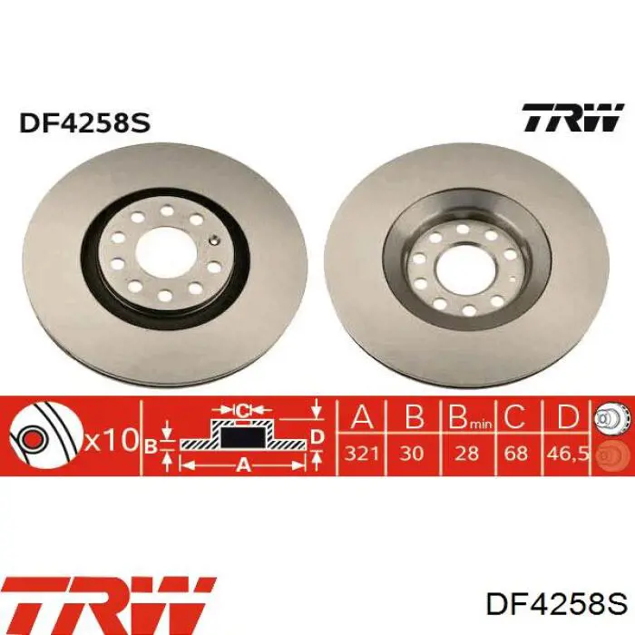 Купить DF4258S TRW Ротор тормозной