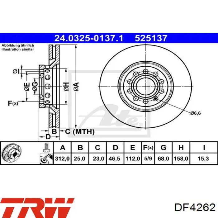 Купить DF4262 TRW Ротор тормозной