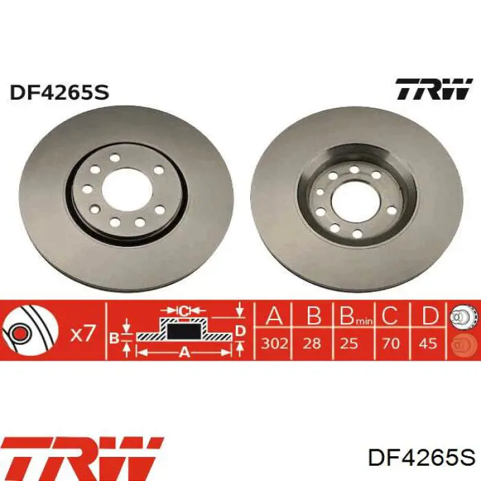 DF4265S TRW диск тормозной передний