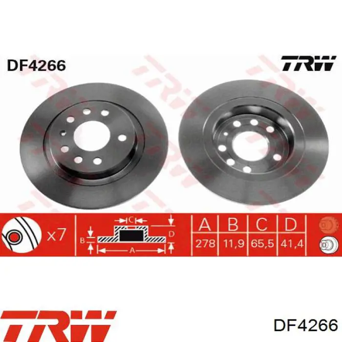 Тормозные диски DF4266 TRW