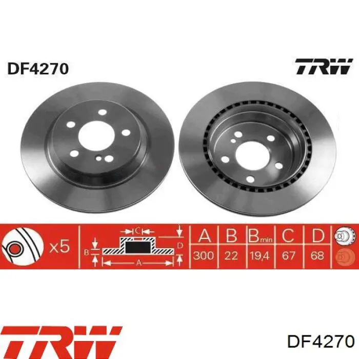 Купить DF4270 TRW Диск тормозной задний