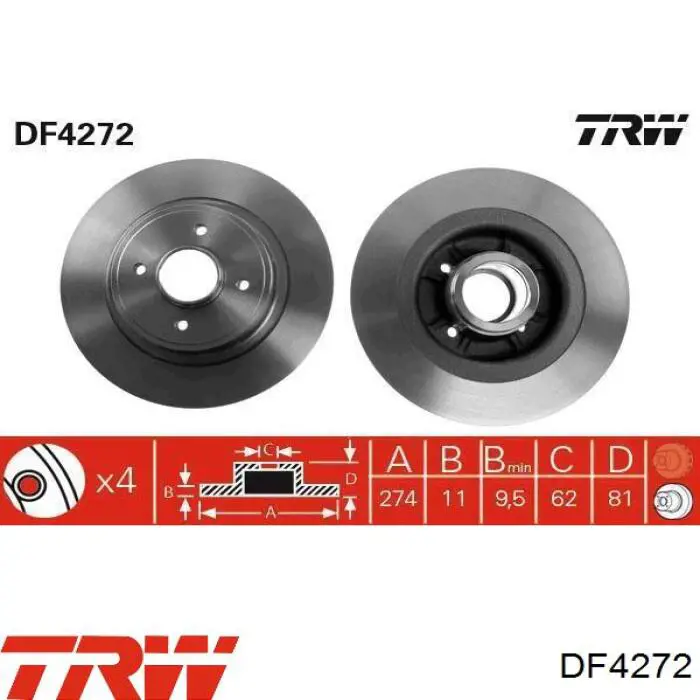 Купить DF4272 TRW Диск тормозной задний