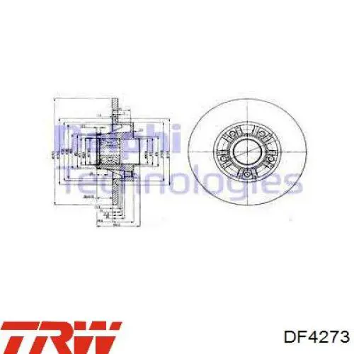 Задний тормозной диск TRW DF4273 цена, от 54.23 USD