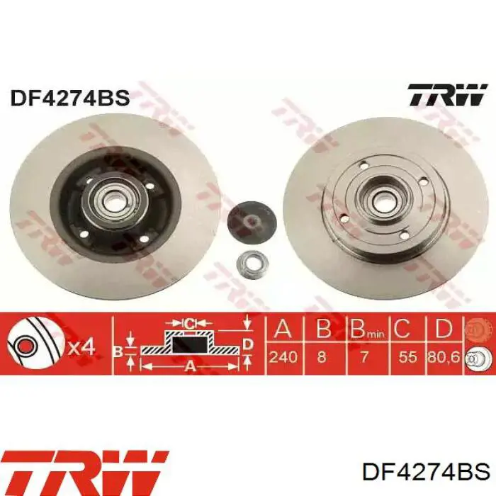 DF4274BS TRW диск тормозной задний