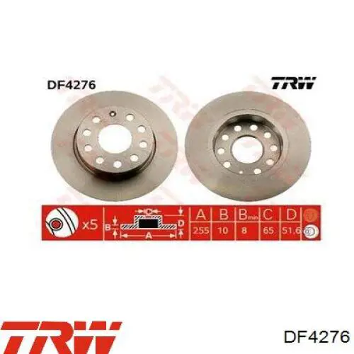 Купить DF4276 TRW Диск тормозной задний