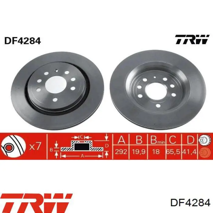 DF4284 TRW диск тормозной задний