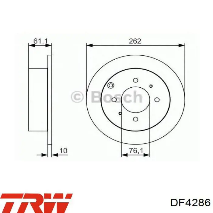 Задний дисковый тормоз TRW DF4286