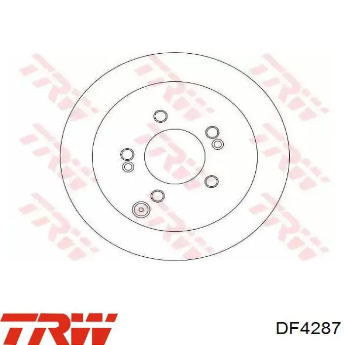 Disco de freno trasero DF4287 TRW