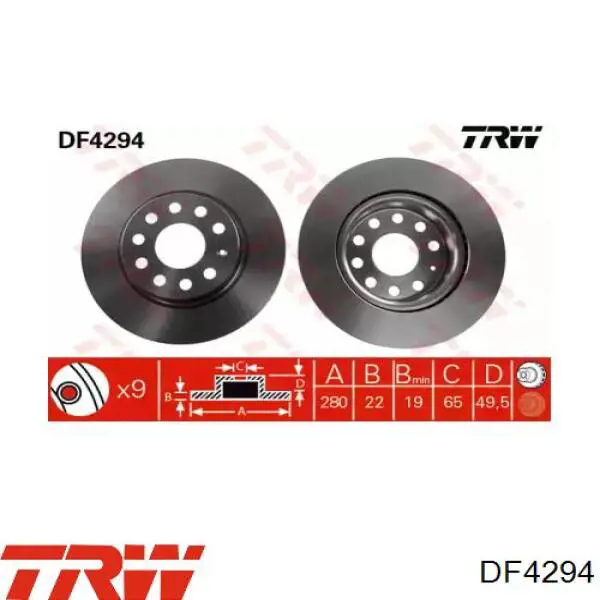 Купить DF4294 TRW Ротор тормозной