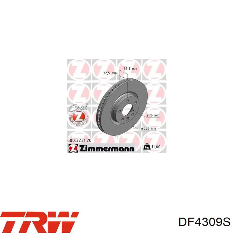 Купить DF4309S TRW Ротор тормозной