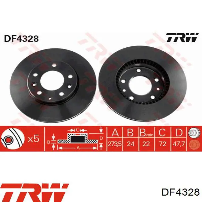 Купить DF4328 TRW Ротор тормозной