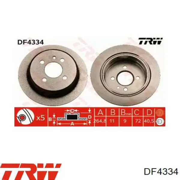 DF4334 TRW тормозные диски