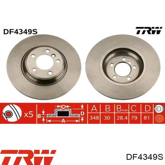 Купить DF4349S TRW Ротор тормозной