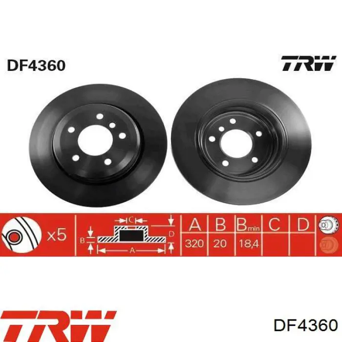Купить DF4360 TRW Диск тормозной задний