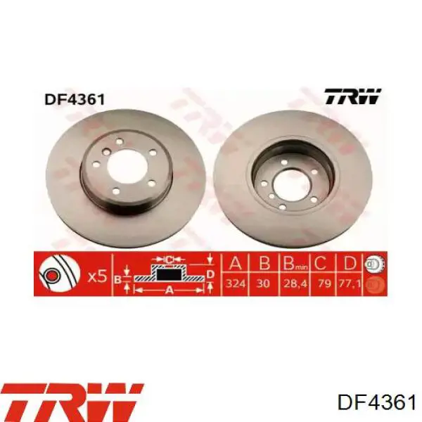 Купить DF4361 TRW Ротор тормозной