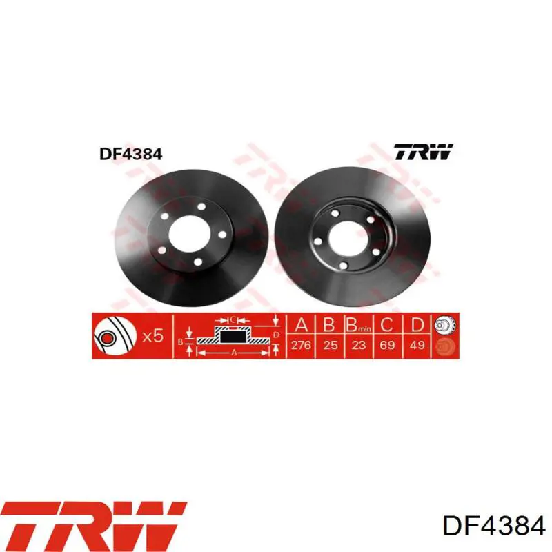 Купить DF4384 TRW Ротор тормозной