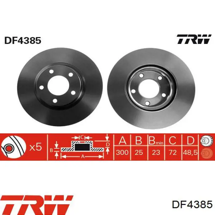 Передний тормозной диск TRW DF4385