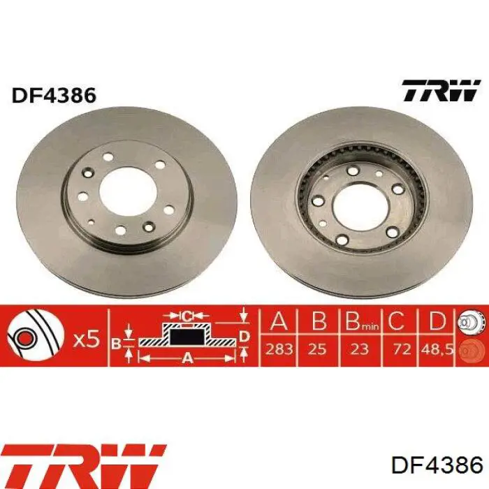 Купить DF4386 TRW Ротор тормозной