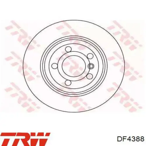 Disco de freno trasero DF4388 TRW