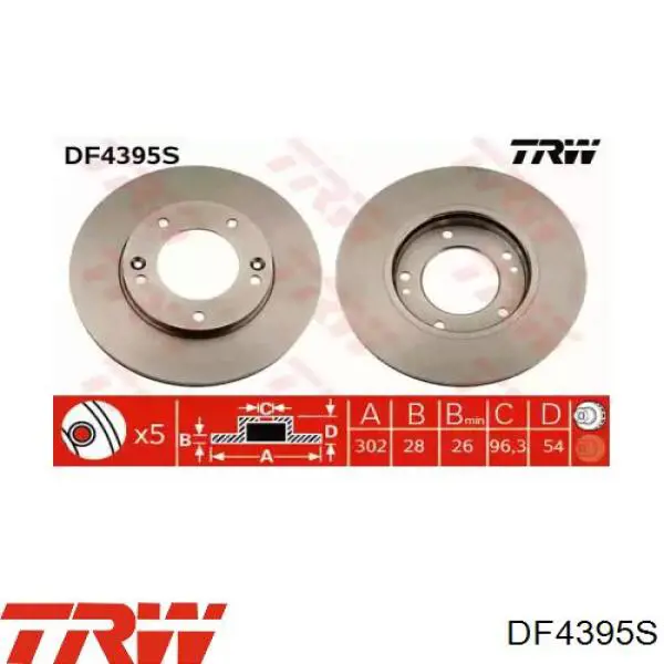 DF4395S TRW тормозные диски