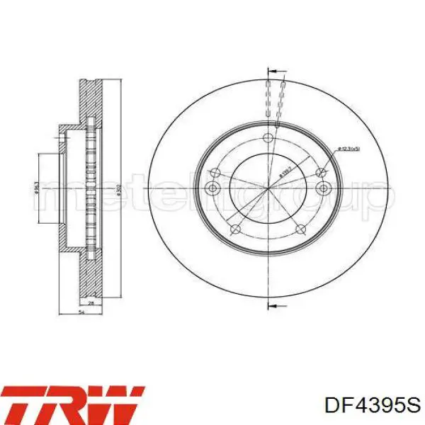 Купить DF4395S TRW Ротор тормозной