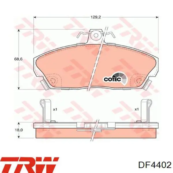 Задний тормозной диск TRW DF4402 цена, от 31.66 USD